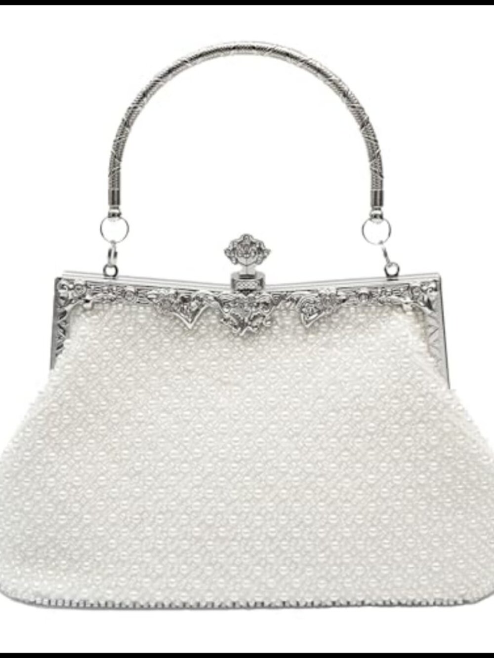 1920s Vintage Beaded Evening Clutch Purse with Chain Strap